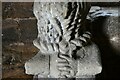 SP5152 : Byfield, Church of the Holy Cross: Gargoyle from the tower removed for safety reasons in 1952  2 by Michael Garlick