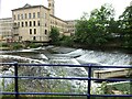 SE1338 : Saltaire Weir on the River Aire by Stephen Armstrong