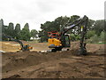 TQ0657 : RHS Wisley - Lake Construction Work by Colin Smith