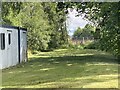 Railway bridge with fence obstructing passage