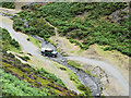 SO4394 : Land Rover crossing ford in Cardingmill Valley by Trevor Littlewood