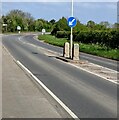 SO8312 : Keep Left sign in the middle of the A4173, Brookthorpe, Gloucestershire by Jaggery