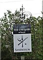 Sign for the Chequers at Burcot