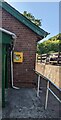 SO3022 : Yellow box on Cwmyoy Village Hall by Jaggery