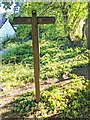 Wooden signpost for walkers, Cwmyoy, Monmouthshire