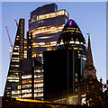 TQ3381 : Aldgate Towers at Night by Roger Jones