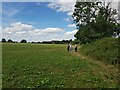 Heading to Hill Court along the edge of a field