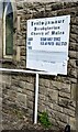 ST1996 : Information on a church wall, High Street, Pentwynmawr by Jaggery
