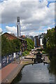 SP0687 : View along Birmingham and Fazeley canal from Farmer's Bridge top lock by Rod Grealish