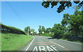 The A494 north at Cefn-ddwysarn village sign