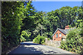 Lodge house in the woods