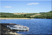 NZ0641 : Tunstall Reservoir with rowing boats by Trevor Littlewood
