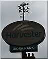 Sign for the Harvester Gidea Park, Romford