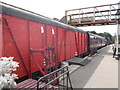 TL0997 : Freight wagons at Wansford station on the Nene Valley Railway by Paul Bryan