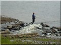 NY9676 : Angler on Hallington East Reservoir by Oliver Dixon