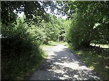 NT5034 : Residential access road, Netherbarns by Richard Webb