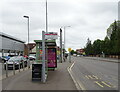 Bus stop and shelter on Farnham Road, Slough
