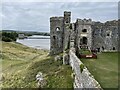 SN0403 : Carew Castle and Carew Tidal Mill by Nigel Thompson