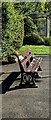 Old bench on Bruton station platform 1