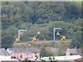 Valley Lines electrification work in progress north of Taffs Well