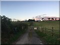 Gated road to Sheephills Farm