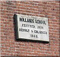 Hollands School: Plaque