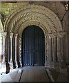 NZ2742 : Durham Cathedral - Romanesque archway and door by Rob Farrow