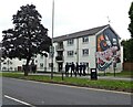 Block of flats with mural, on Princess Elizabeth Way