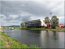 SK5838 : A pleasure boat passing The City Ground by John Sutton