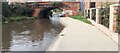 View NW along Grand Union Canal, Leicester Navigation through Nottingham Road bridge