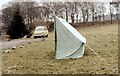 NO8499 : Half a tent by Richard Sutcliffe