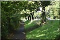 Shady pavement opposite Biggin Hill Airport entrance