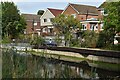 Houses backing on to the Basingstoke Canal