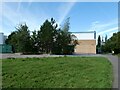 A blank wall of the Merthyr Tydfil Leisure Centre, by Taff Trail