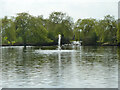 Fountain in lake, Harrow Lodge Park