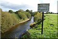 SO8352 : Croome Estate sign beside the River Teme by Philip Halling
