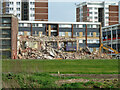 Flats being demolished, Rainham, 2011