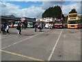 A line of preserved buses at Cardiff Bus