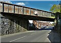 Railway bridge and houses, Hyde Road, Woodley