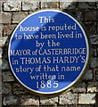 Blue plaque on Bank on South Street