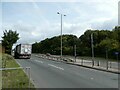 ST1285 : A468 at Nantgarw; the crossing for the Taff Trail by David Smith