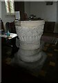 SU0971 : St Mary Magdalene, Winterbourne Monkton: font by Basher Eyre