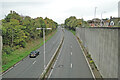 The A47 closely following the line of the track 