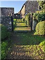 SO4901 : Churchyard entrance gate, Trelleck Grange, Monmouthshire by Jaggery