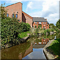 Canal and housing in Rugeley, Staffordshire