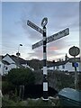 Traditional old Iron Signpost at Braithwaite