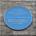 Blue plaque to Cecil Jackson-Cole