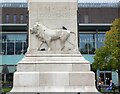 NZ2464 : Newcastle War Memorial Lion carving by Gerald England
