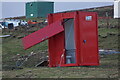 HZ2272 : Porta-toilet outside the construction site for the new Fair Isle Bird Observatory by Mike Pennington