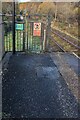 Notices at the NW end of Rogerstone station, Newport